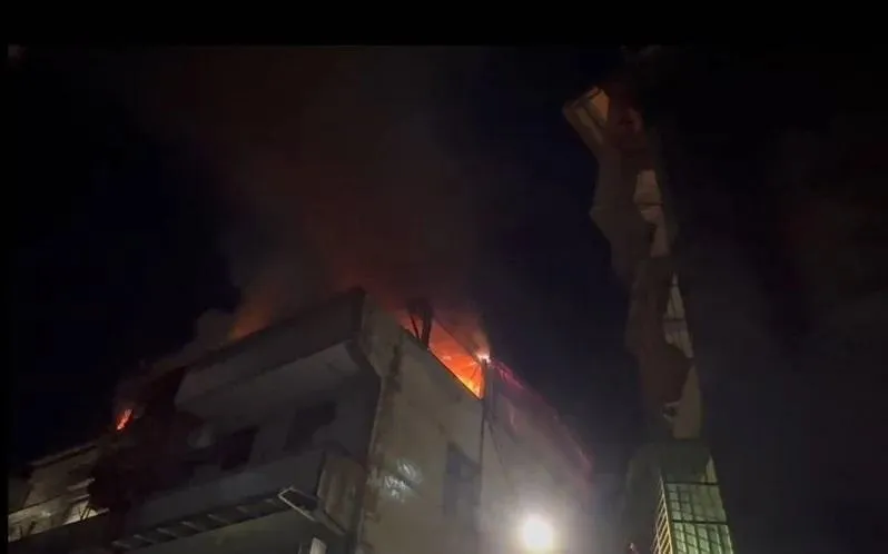 火災現場。(圖/翻攝畫面)