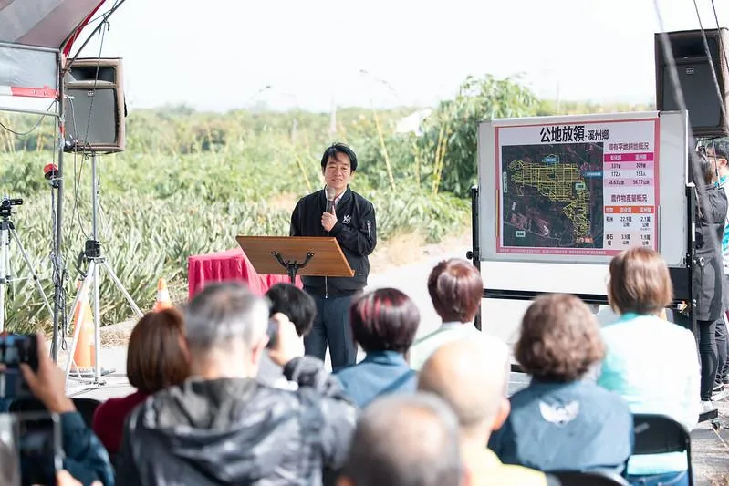 賴清德總統今(21日) 視察彰化溪州公地放領政策執行情形。(總統府提供)