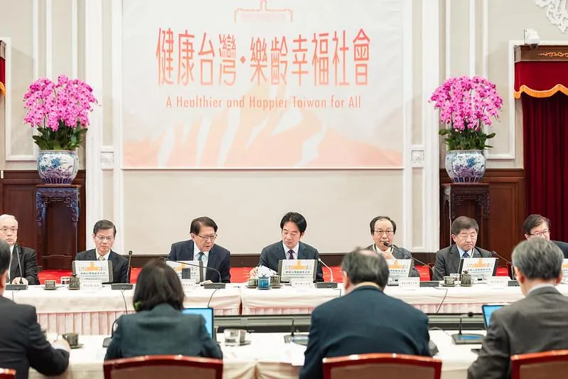 賴清德總統5日下午主持「健康台灣推動委員會第7次委員會議」。（圖／總統府提供）