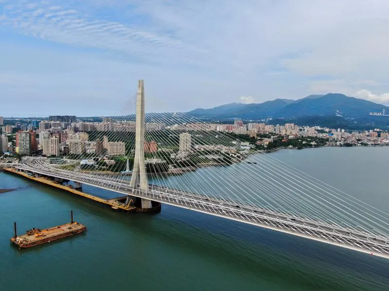 淡江大橋。(圖/中央社)