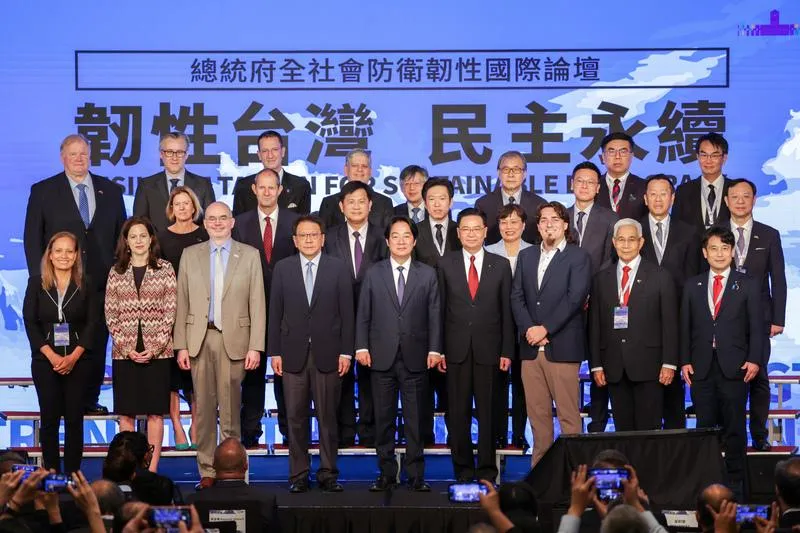 賴清德出席全社會防衛韌性國際論壇開幕式。(圖/中央社)