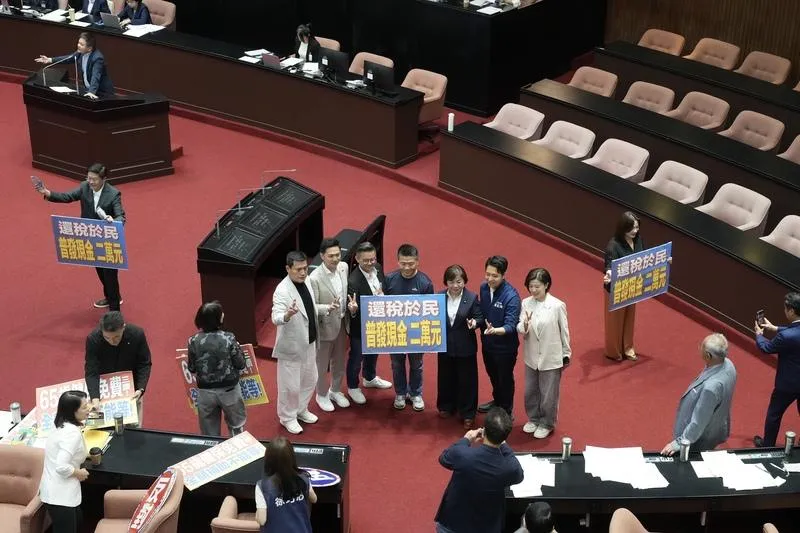 國民黨提出的《全民共享經濟成果及穩定民生特別條例草案》逕付二讀。(圖/中央社)