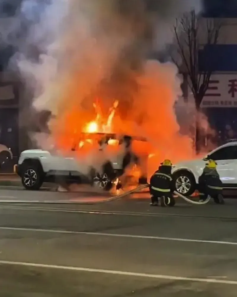 邱先生新車到手不到一個月慘被熊孩燒成廢鐵。（圖／翻攝微博）