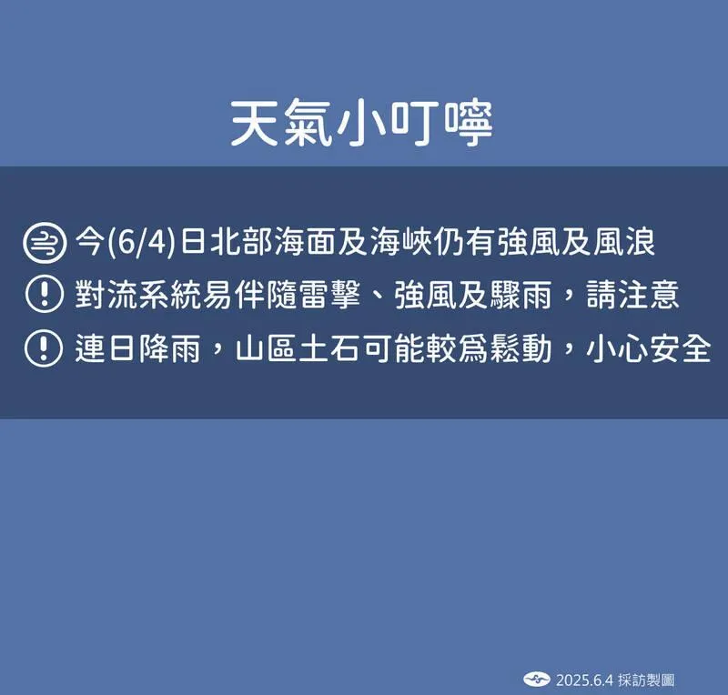 預估鋒面將於今晚起逐步遠離台灣。(圖/中央氣象署)