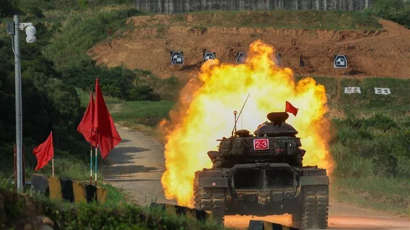 花防部M60A3戰車在北測中心射擊。(圖/青年日報李承勳攝)