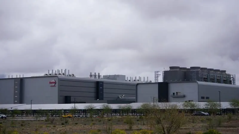 圖為台積電(TSMC)美國亞利桑那州鳳凰城市郊的廠區。(圖/中央社)