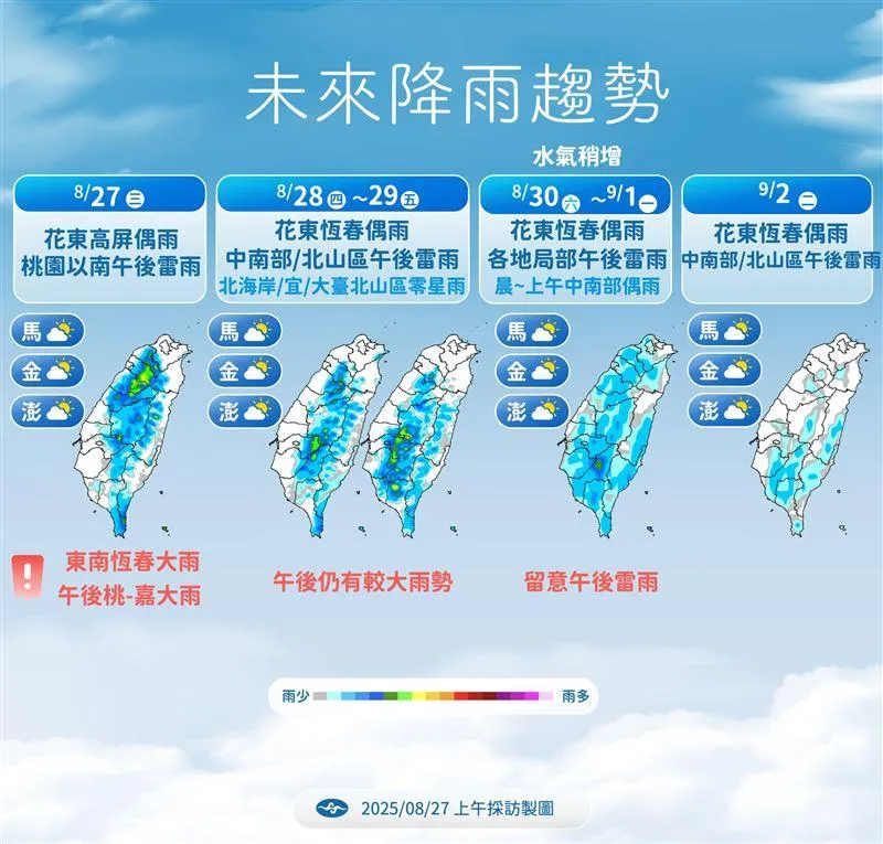 未來降雨趨勢。(圖/中央氣象署)