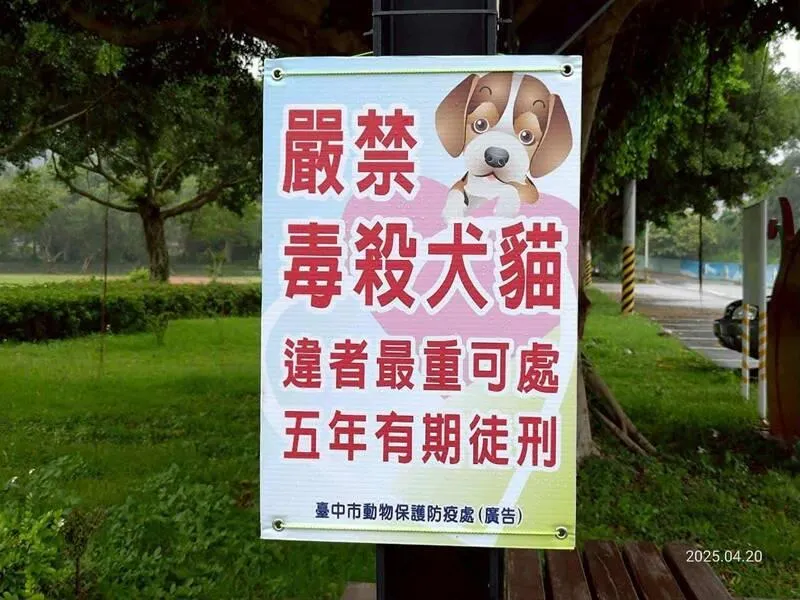 台中市石岡區國校巷日前發生令人心碎的毒狗事件。(圖/動保處提供)