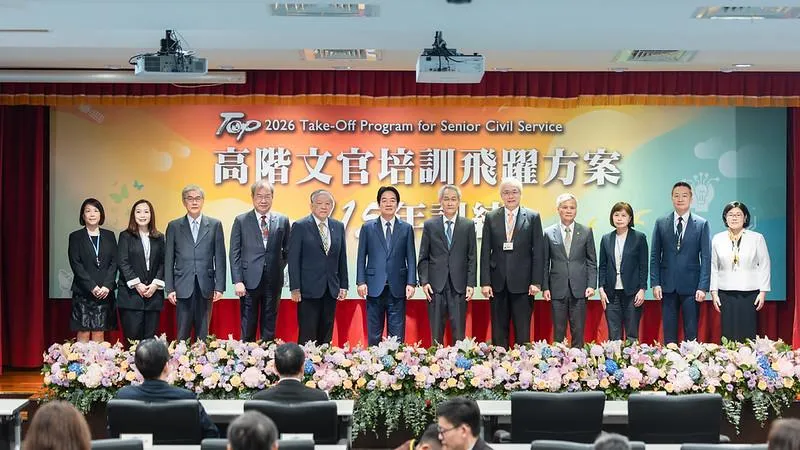 賴清德總統22日出席「高階文官培訓飛躍方案115年訓練開訓典禮」。（總統府提供）