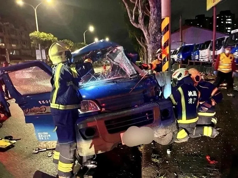 車禍現場。(圖/龜山分局提供)