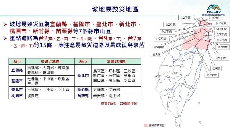 坡地易致災區。（圖／國家災害防救科技中心提供）