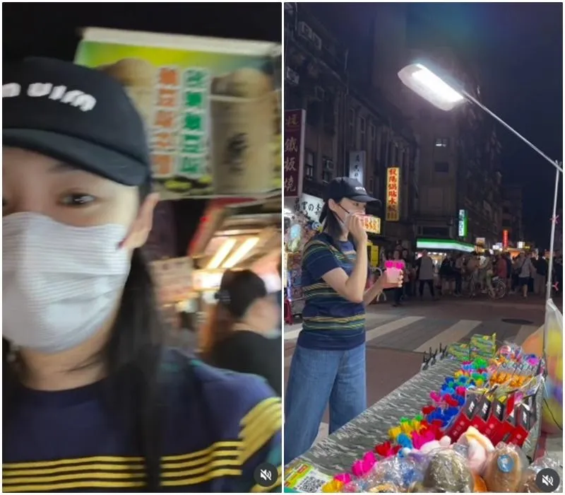 鄭爽近日現身台北寧夏夜市，久違的身影在社群平台流出後引起關注。（圖／翻攝IG）
