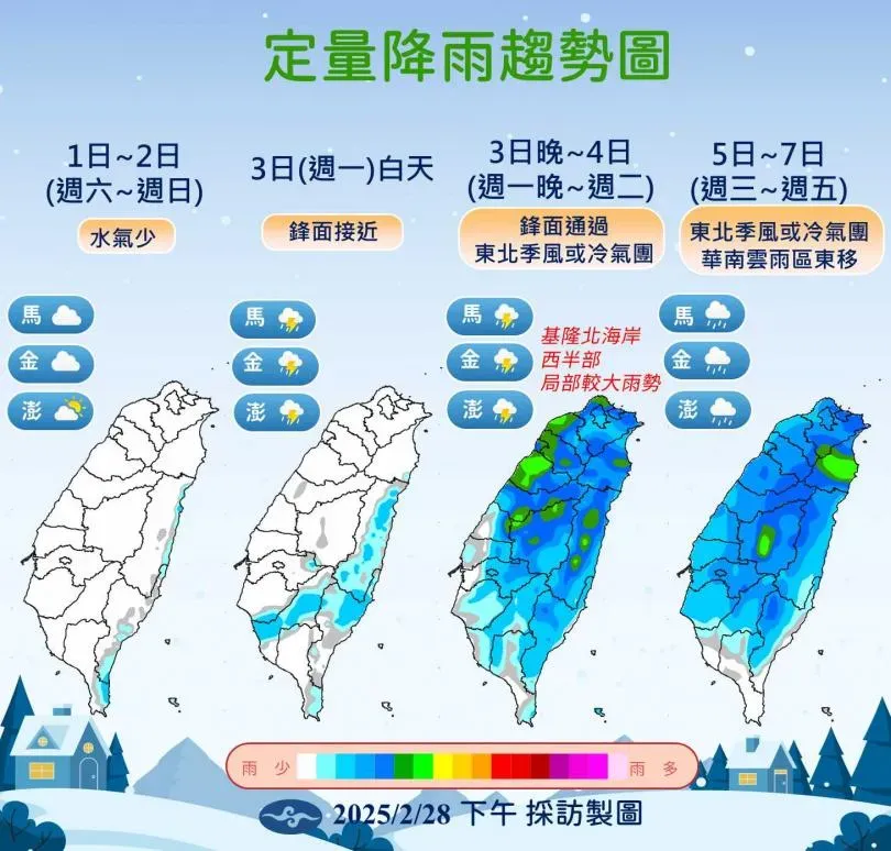 定量降雨趨勢圖。(圖/氣象署提供)