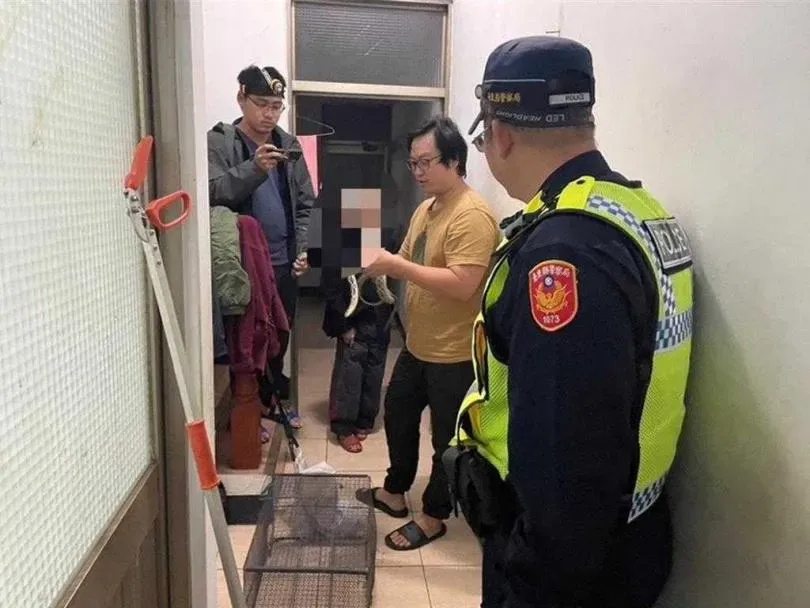 台東縣府委外捕蛇，所幸人員平安。（圖／台東警分局提供）