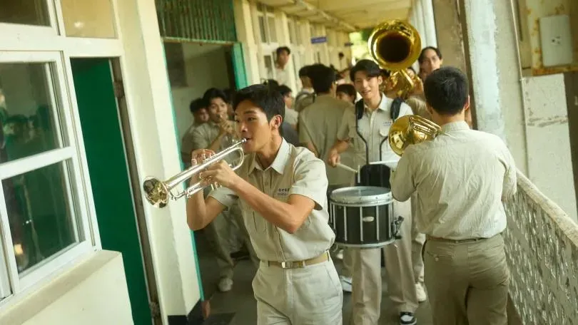 閉幕片《進行曲》找來由兩屆北影「非常新人」牧森、余杰恩及新生代演員劉育仁共演樂旗隊奮力逐夢的青春紀事。（圖／台北電影節提供）