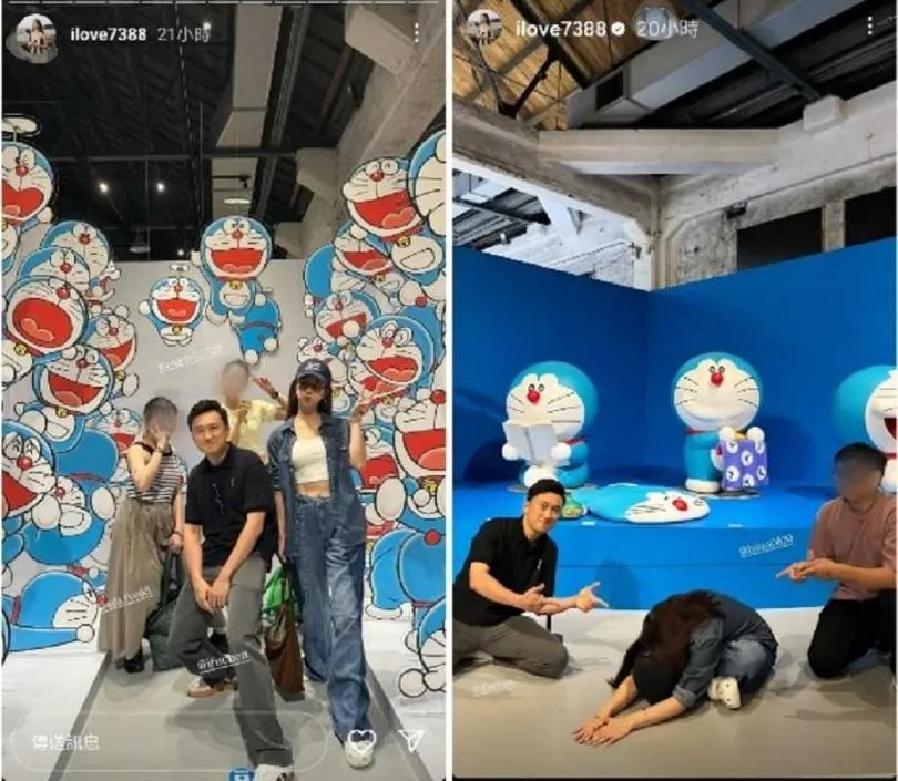 上月26日,周曉涵Po出逛展限動,陳奕甫也出現在合照中。(圖/翻攝自周曉涵IG)