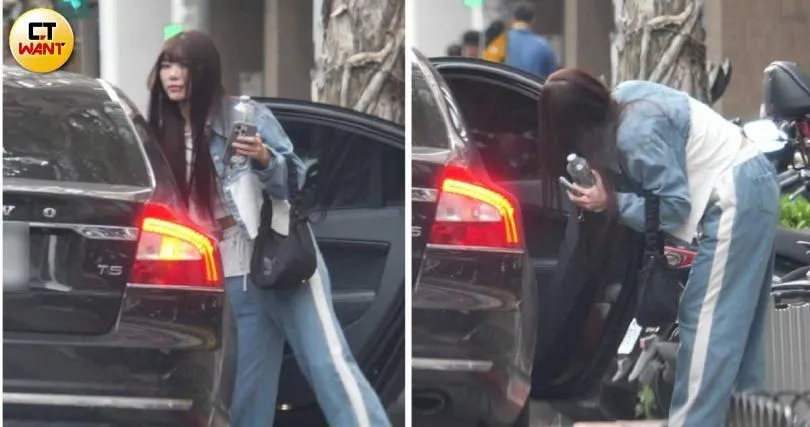 林穎樂搭車不久後，又在台北市大安區下車，行程滿檔，同樣的下車時又是甜蜜說再見。（圖／CTWANT）