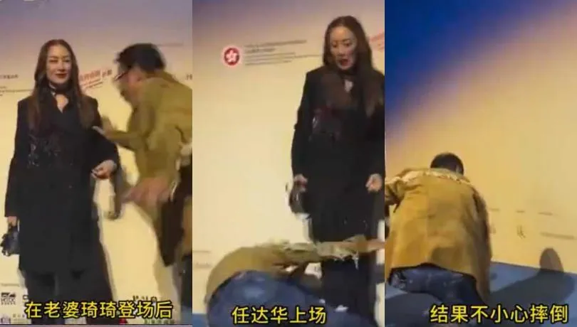 任達華突跌倒「敏捷翻滾一圈。（圖／翻攝自任達華微博）