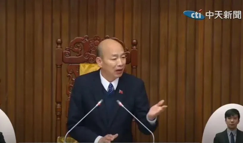 立法院長韓國瑜要求質詢方與備詢方都要冷靜理性。（圖／中天新聞）