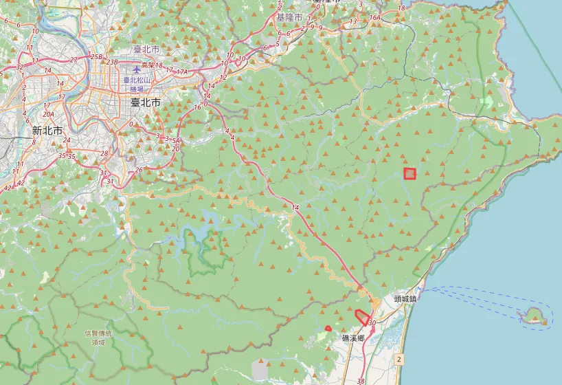 宜蘭縣得子口溪（五峰旗防砂壩）、猴洞坑溪及新北市虎豹潭周留意暴雨。（圖／取自中央氣象署）