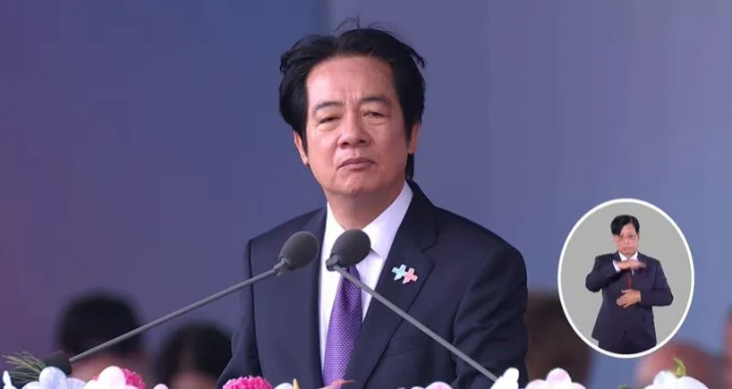 賴清德總統發表任內第三次國慶談話。（圖／總統府YT）