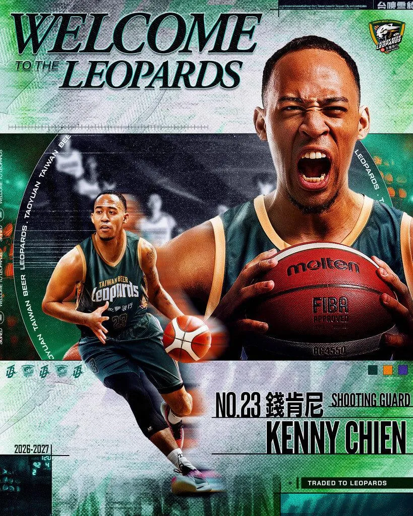 TPBL桃園台啤永豐雲豹11日送出2027及2029年首輪選秀權加上現金，跟台北台新戰神交易換回後衛錢肯尼。（圖／台啤永豐雲豹提供）