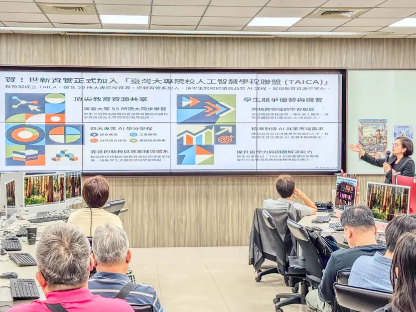 世新資管系主任劉育津表示,加入臺灣大專院校人工智慧學程聯盟後,學生學習資源將更加多元。(圖/世新大學提供)