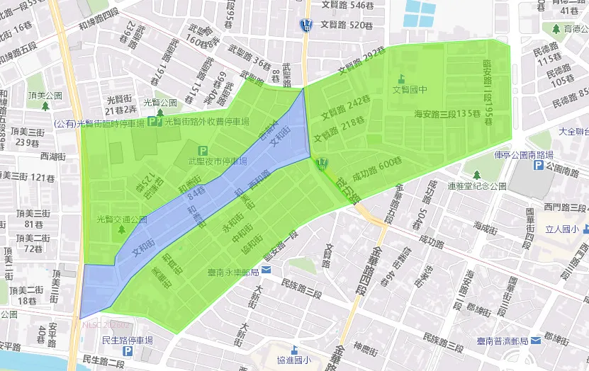 台南市停水範圍。（圖／翻攝自台水官網）