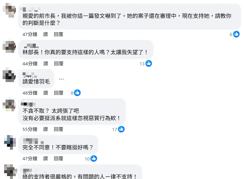 網友留言。(圖取自林佳龍臉書)