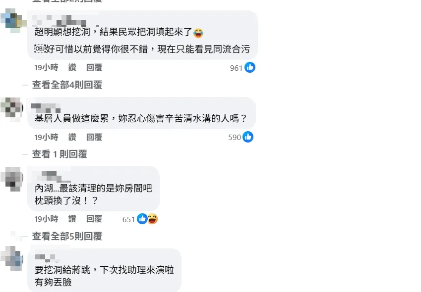 網友留言。 （圖取自高嘉瑜臉書）