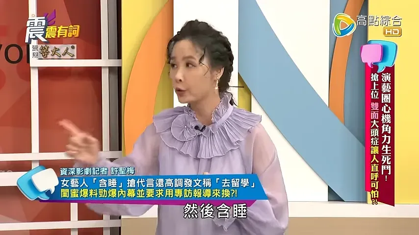 許聖梅爆料某女星聲稱出國進修,其實是伴遊陪睡。(圖/翻攝自YouTube)