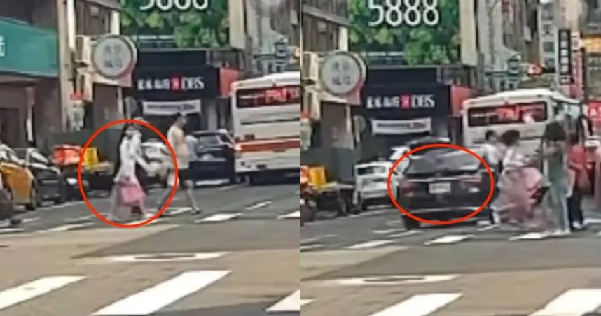 重慶南路再度發生高齡駕駛車輛暴衝事故，現場連同肇事駕駛在內共有8人送醫。（圖／翻攝畫面）