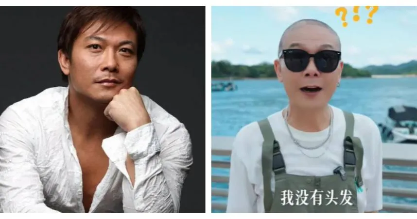 錢小豪在抖音影片中露面,否認罹癌傳聞,笑稱光頭是為了護理頭皮。(圖/翻攝自微博、抖音)