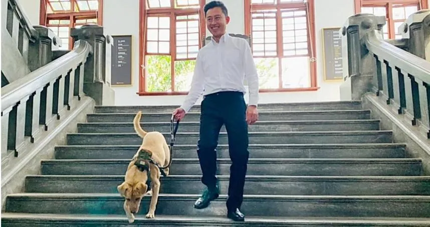 前新竹市長林智堅曾認養棕棕。（圖／報系資料照）