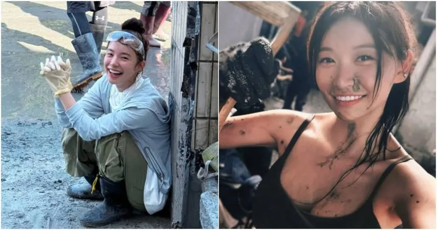 祈錦鈅日前號召朋友一同驅車前往花蓮光復鄉救災,事後被部分酸民批評她「擺拍」、「像網美打卡」,又攻擊她的服裝,要她「學學李多慧」。(圖/翻攝李多慧、祈錦鈅IG)