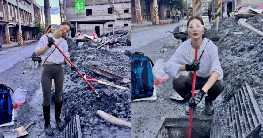 網紅妍安赴災區救災。（圖／翻攝自妍安IG）
