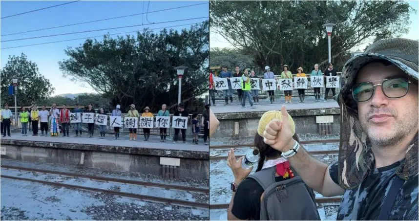 吳鳳到光復當鏟子超人,在火車站見到暖心一幕。(圖/翻攝吳鳳 臉書)