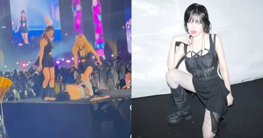 泫雅在舞台上昏倒被粉絲拍下。（圖／翻攝我的小貓呢 小紅書、泫雅IG）
