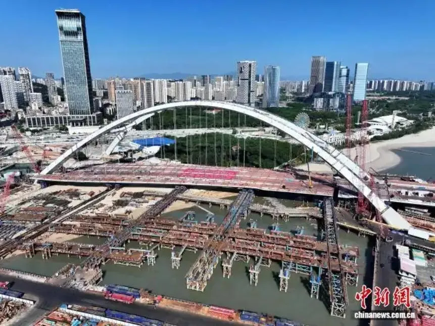 廈金大橋（廈門段）觀音山沙灘橋。（圖／翻攝中新網）