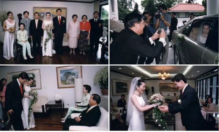 總統府民國90年新聞稿中還有陳幸妤跟趙建銘結婚的照片。（圖／總統府提供）