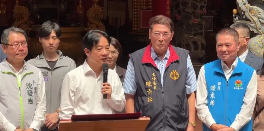 賴清德拜託苗栗縣長鍾東錦也能給予民進黨籍議員們支持。(圖/中天新聞)