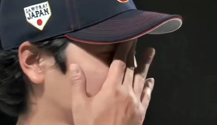 大谷翔平聽到國歌落淚。（圖／翻攝自社群平台X）