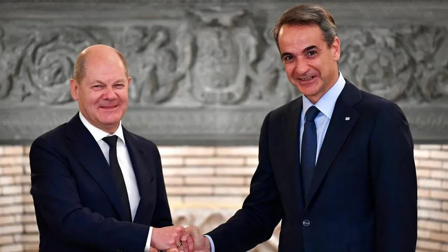 德國總理蕭茲出訪希臘　籲團結共同解決能源危機