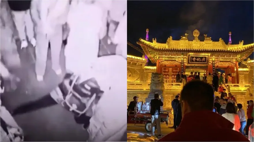 影/「狂踹廟門」！五台山廣化寺夜間未開放　大批香客零下20℃硬闖參拜