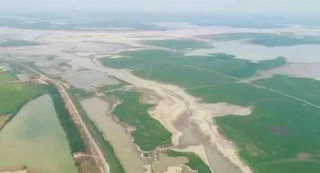 乾到露草！水位日降20公分　鄱陽湖面積13天縮水逾1/4