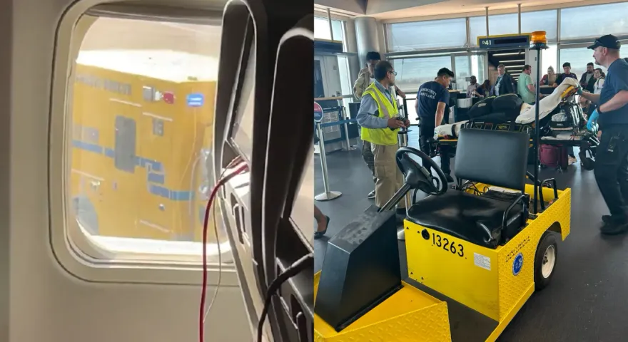 熱到爆 ！起飛等4hrs沒冷氣！航空多名乘客、空姐「44℃慘熱暈」　當場被抬下機