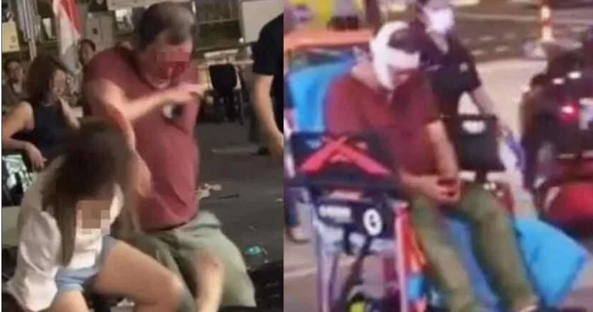 噁伸狼爪「秒遭酒瓶甩破頭」！悍妹狠砸色翁慘濺血　狼狽掛彩→癱軟呆坐輪椅