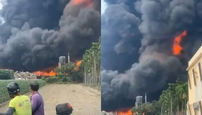 快訊／連高雄都看得見！惡火吞噬屏東回收場…濃煙染黑整片天　驚悚畫面曝光