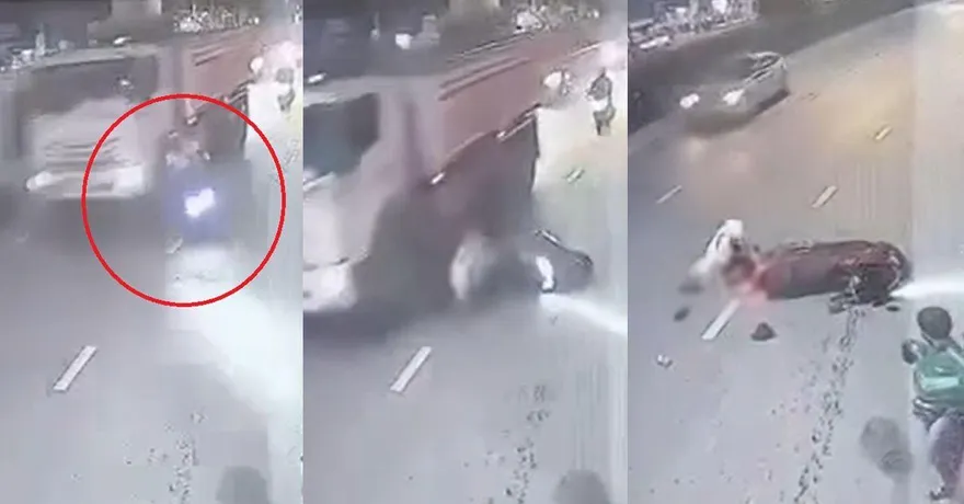 砂石車「緊迫盯人」撞倒機車！夫妻檔無預警倒地　他起身回頭…驚見妻頭遭輾慘亡