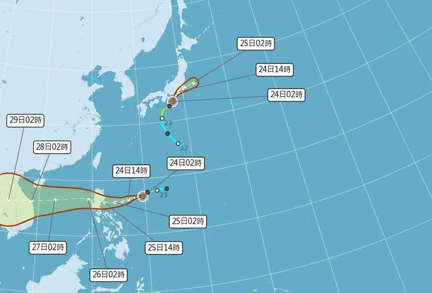 北台灣變天飆雨！雙颱共舞左右環伺　今2區明顯有雨→轉晴時間曝